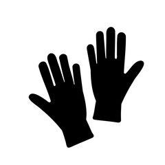 Obraz premium Silhouette of two gloves against a white background ready to protect hands