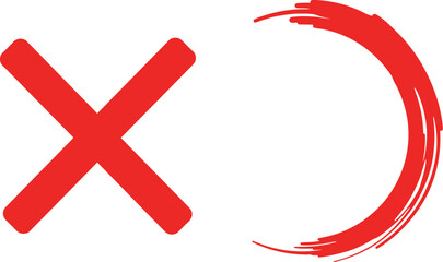 Abstract brushstroke design featuring red and white marks on transparent background