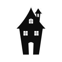 Black Silhouette of a Haunted House spooky halloween