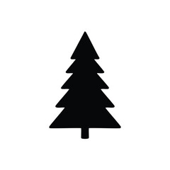 Black Silhouette of a Pine Tree evergreen nature