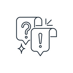 Explanation of a question, problem.Support in information communications.Vector linear icon isolated on white background.