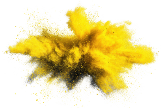 Yellow smoke cloud transparent PNG, isolated background cutout