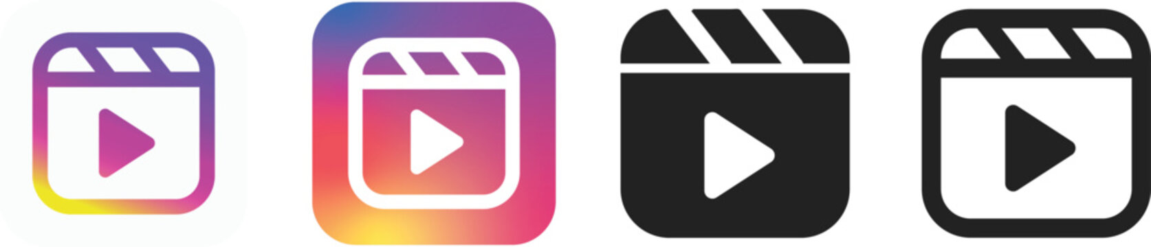 instagram reels logo. new feature social media app. Popular Social Media Icon. social network logos.