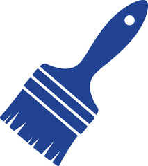 Simple blue paintbrush icon design flat vector graphic on transparent background
