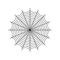 Black spider web illustration with transparent background