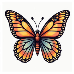 Colorful Butterfly Illustration: An illustration of a butterfly, showcasing its vibrant colors and intricate wing patterns, symbolizing transformation and beauty in the natural world.
