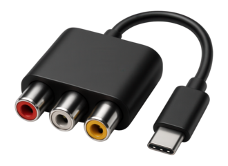 USB-C to color-coded RCA adapter