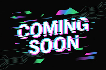 Dynamic glitch text announcing something exciting and new, perfect for tech, gaming, or product launches, creating anticipation