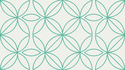 Elegant Geometric Seamless Pattern with Intersecting Circles, Classic Vector Background