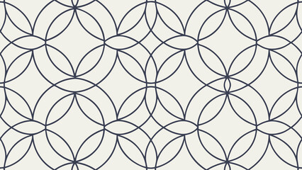 Fototapeta premium Elegant Geometric Seamless Pattern with Intersecting Circles, Classic Vector Background