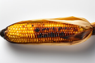 Roasted corn with golden kernels and char marks for teaching food preparation and cultural identity
