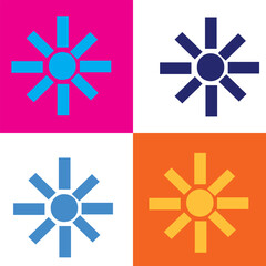 Obraz premium Blue and Pink Abstract Starburst Icon