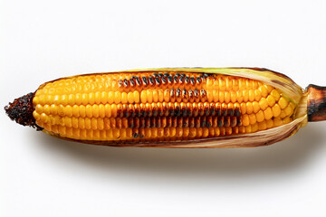 Grilled corn with tied husk and glossy surface for teaching food preparation and cultural food traditions
