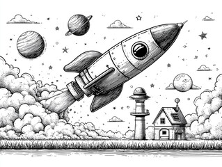 Kolorowanki dla dzieci – kosmos, planety, rakiety i astronauci do kreatywnego malowania i zabawy edukacyjnej