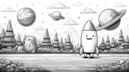 Kolorowanki dla dzieci – kosmos, planety, rakiety i astronauci do kreatywnego malowania i zabawy edukacyjnej