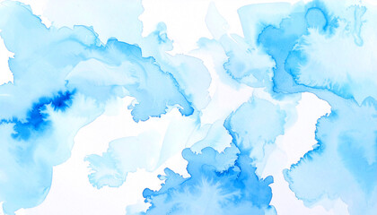 ブルーの水彩のにじみテクスチャ,淡い青のバックグラウンド,Generative AI,AI画像