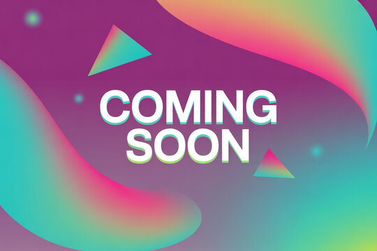 Exciting new product launch announcement with vibrant, modern abstract design and bold 'Coming Soon' text, perfect for marketing campaigns and event teasers