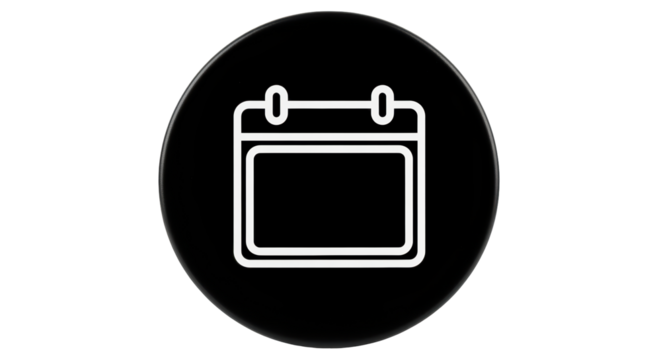 Isolated Calendar icon, flat design in circle, event planning, reminder application UI