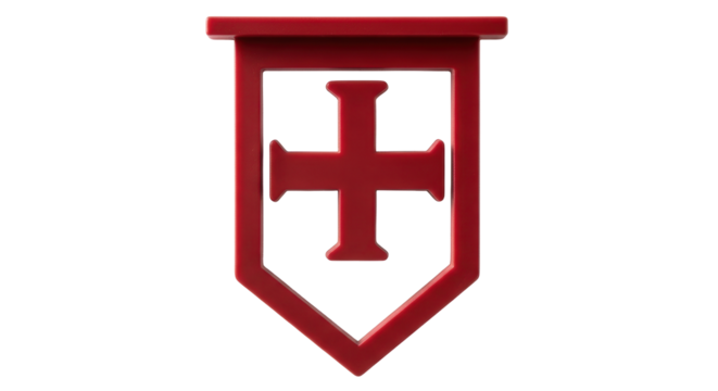 Isolated Red Malta Cross Emblem Decoration for Medieval Knights Templar Crusade Era - Powered by Adobe