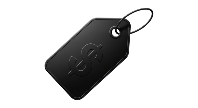 Isolated price tag with dollar sign, discount sales offer, product label and price discount