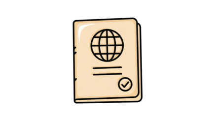 Isolated passport vector icon, travel document, global symbol of travel authority, immigration