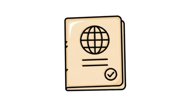 Isolated passport vector icon, travel document, global symbol of travel authority, immigration