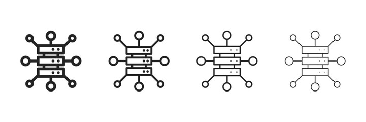 Source  Icon Set With Multiple Line Styles Vector Illustration 