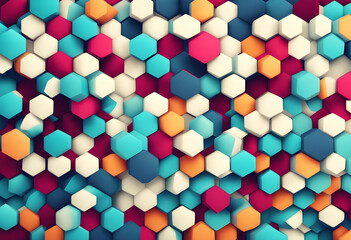 Abstract background with three-dimensional hexagons