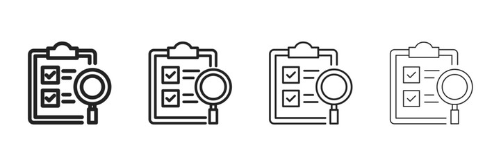 Survey  Icon Set With Multiple Line Styles Vector Illustration 