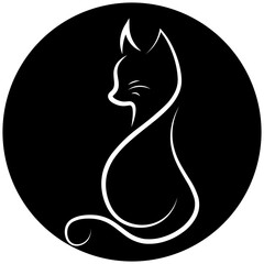 animal glyph icon vector. animal signs. animal symbol illustration. cat glyph icon.