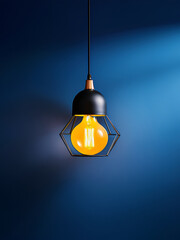 Minimalist lighting scene with black lamp for youth education in spatial aesthetics and ambiance
