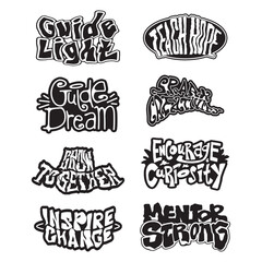 Fototapeta premium Motivational Quote Lettering Set Hand Drawn Typography for Inspiration, Learning, and Creativity