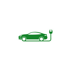 green car on white background
