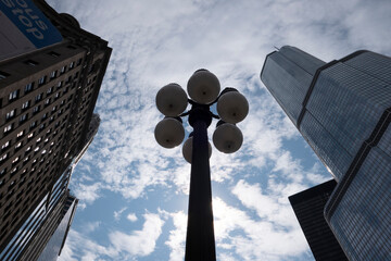 Street Lamps in Chicago with building on the background 2