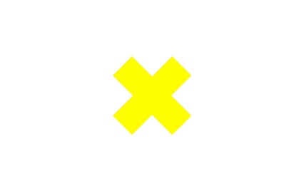 Yellow Cross Mark Icon &ndash; isolated on white background