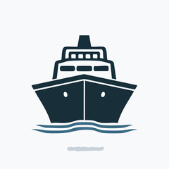 Front View of Cruise Ship Vector