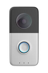 Front view of smart video doorbell on transparent background
