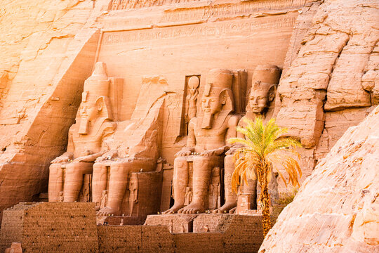 Statues of the Great temple of Ramses II, Abu Simbel, Aswan, Egypt