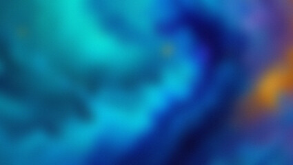 Abstract Blurry Swirls of Deep Blue and Teal Colors with Orange Accents Keywords: abstract, background, blur, blurry, color, colorful, gradient, light, soft, swirl, swirling, texture, vibrant