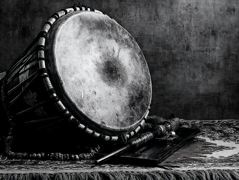 traditional african musical instruments djembe.