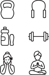 set of medical icons with stethoscope