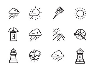 Weather Alert Line Art Storm Approaching Fast