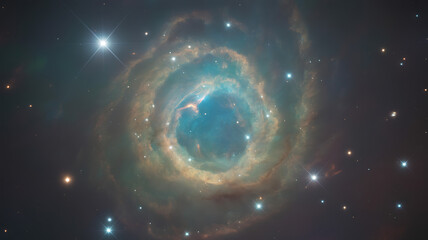 Celestial Rose Breathtaking Interstellar Cloud Formation and Starfield in Deep Space