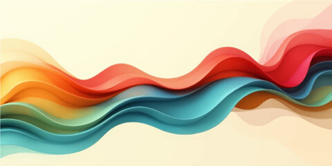 Abstract wave vector illustration with a colorful flowing rainbow pattern for your web banner or business