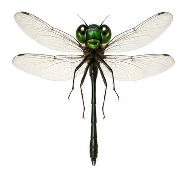 Dragonfly with green head and narrow wings