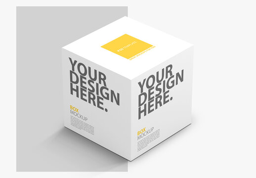 Square Сardboard Box mockup