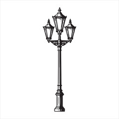 Vintage Street Lamp with Ornate Details A Charming Addition to Urban Landscapes and Evoking a Sense of Nostalgia