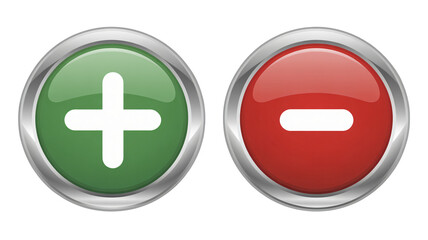 Obraz premium Vibrant plus and minus sign icons for interface design and UI elements