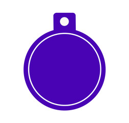 blank purple round label price sticker on white background	