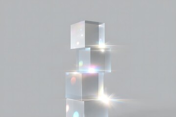 Smooth crystal-like stacked chart with shine spots